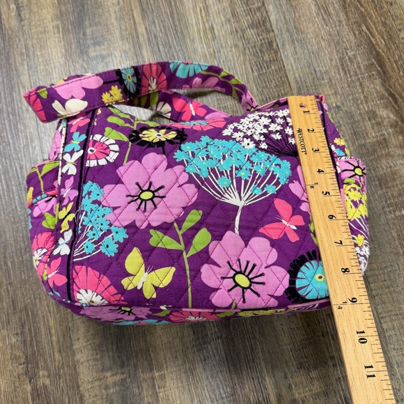 Vera Bradley Butterfly Floral Quilted Crossbody Bag‎ Purple Pink Yellow Blue - Picture 13 of 16